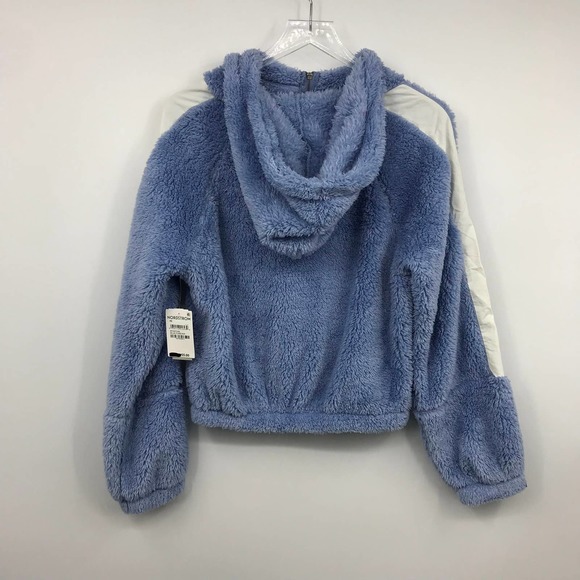 BP. Teddy Plush Fleece Hoodie Sweatshirt S Half Zip Womens Blue Forever NWT - Picture 5 of 7